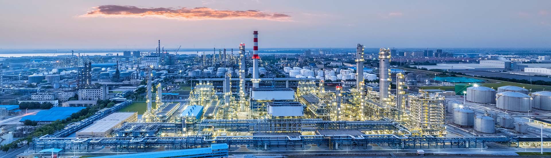 Aerial view of an oil plant